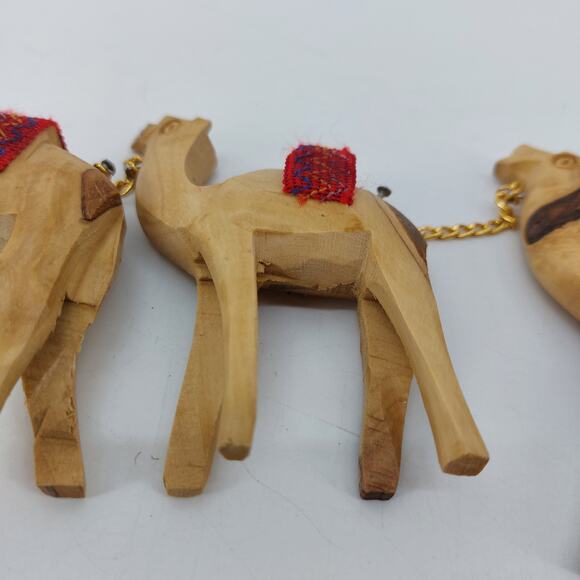 Nativity Donkey Camels Olive Wood Holy Land Figures Carved - Picture 14 of 16